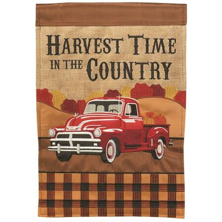 RECINTO 29 x 42 in. Truck Harvest Double Applique Garden Flag - Large RE3460674